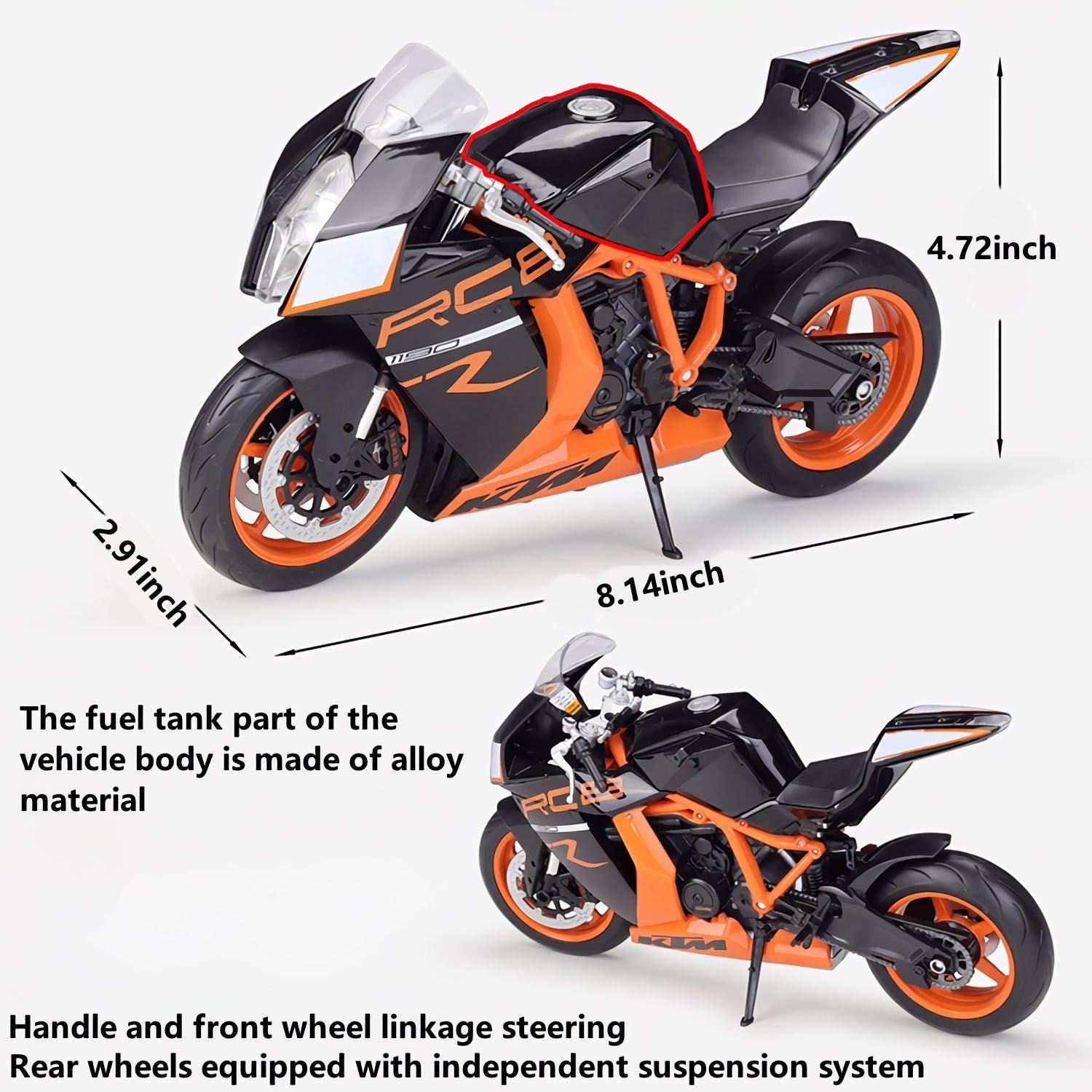1:10 Scale KTM RC8 R Die-Cast Model Motorcycle - PANSEKtoy