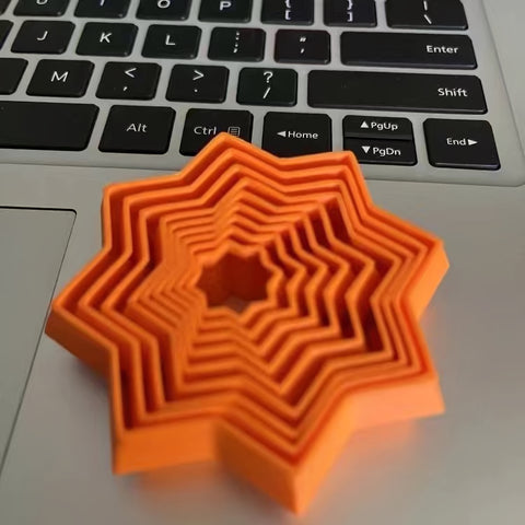 3D Printed Star Spiral Tower Mesmerizing Gravity Fidget Toy - PANSEKtoy