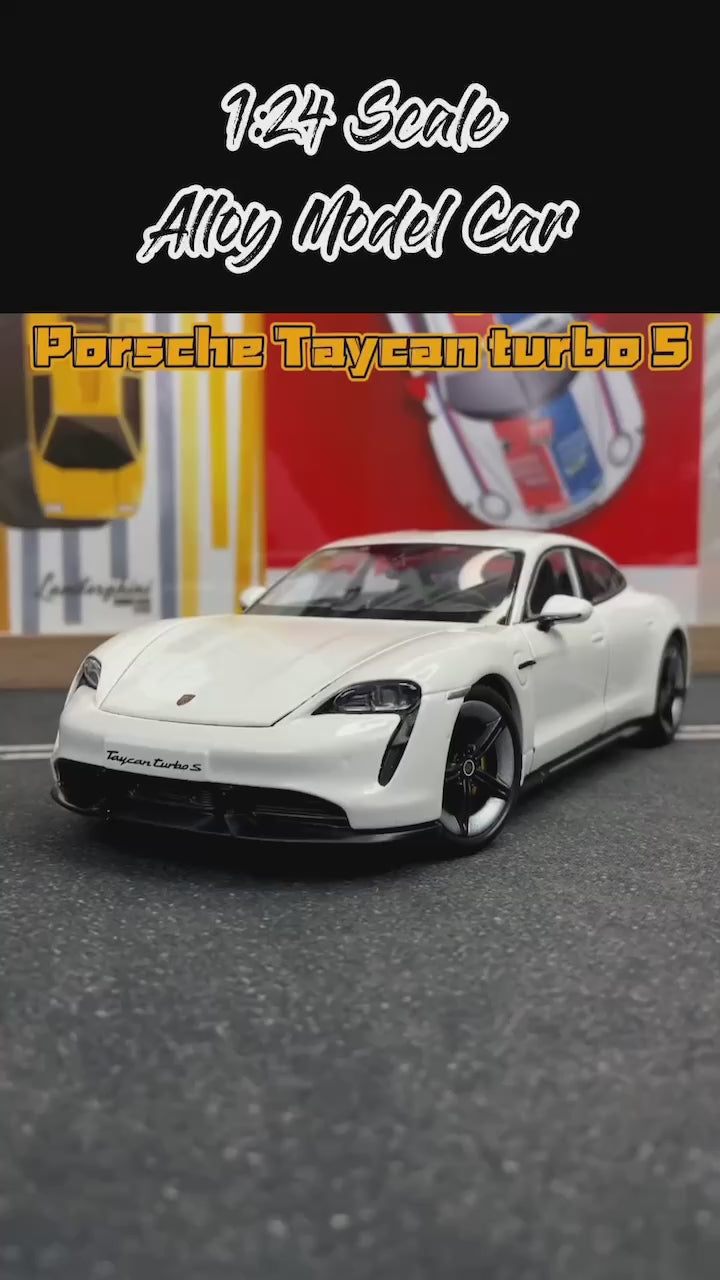 Porsche Taycan Turbo Modellauto aus Druckgusslegierung im Maßstab 1:24, Originalgenehmigung 